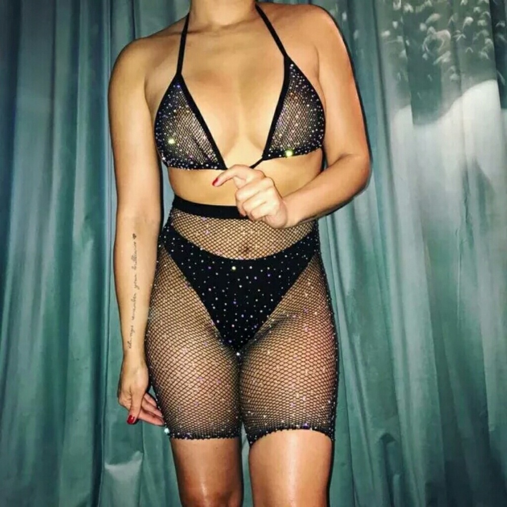 NEW! RHINESTONE FISHNET SET💎💎💎